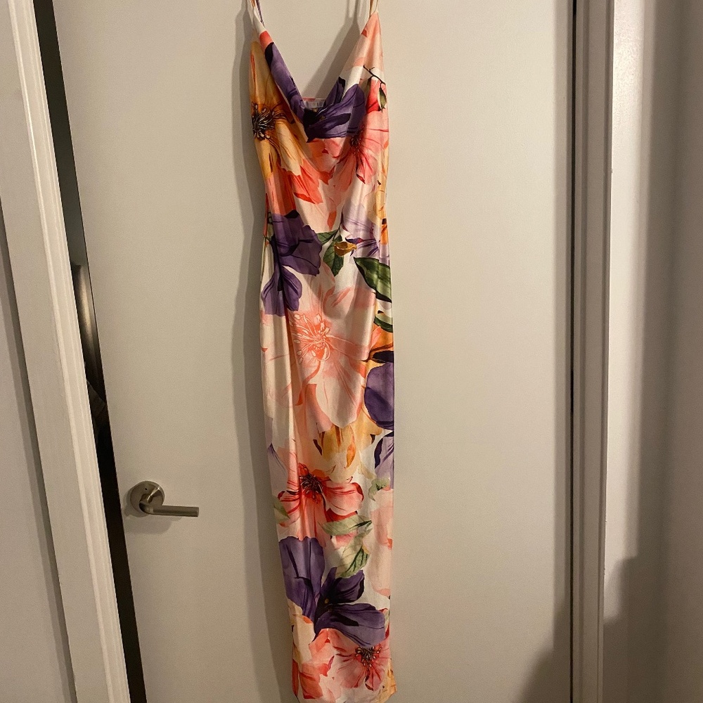 Iris floral light pink dress